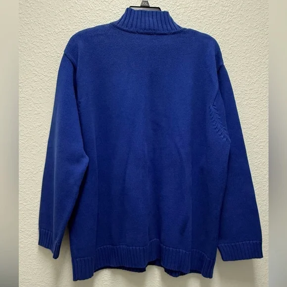 Lauren Ralph Lauren Blue Polo Quarter 1/4 Zip Up Sweater - Picture 6 of 6